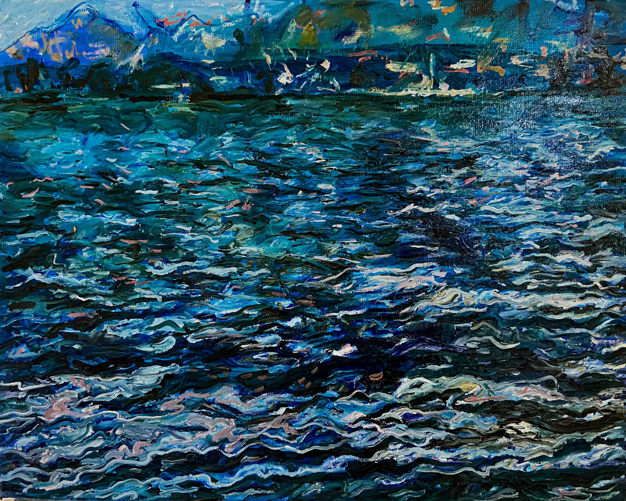 Lake Como II||| Oil on Canvas||| 42 x 50cm||| 2021